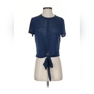 Lululemon Athletica Cropped Navy Blue Tie-Front Top Sz 8
